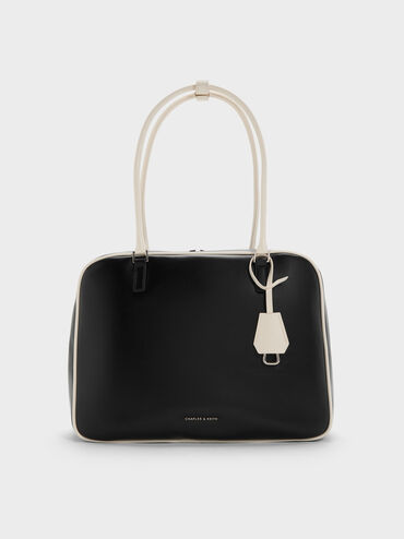 กระเป๋าทรงโบว์ลิ่งดีไซน์แบบทูโทนไซซ์ใหญ่รุ่น Sianna, สีมัลติ, hi-res