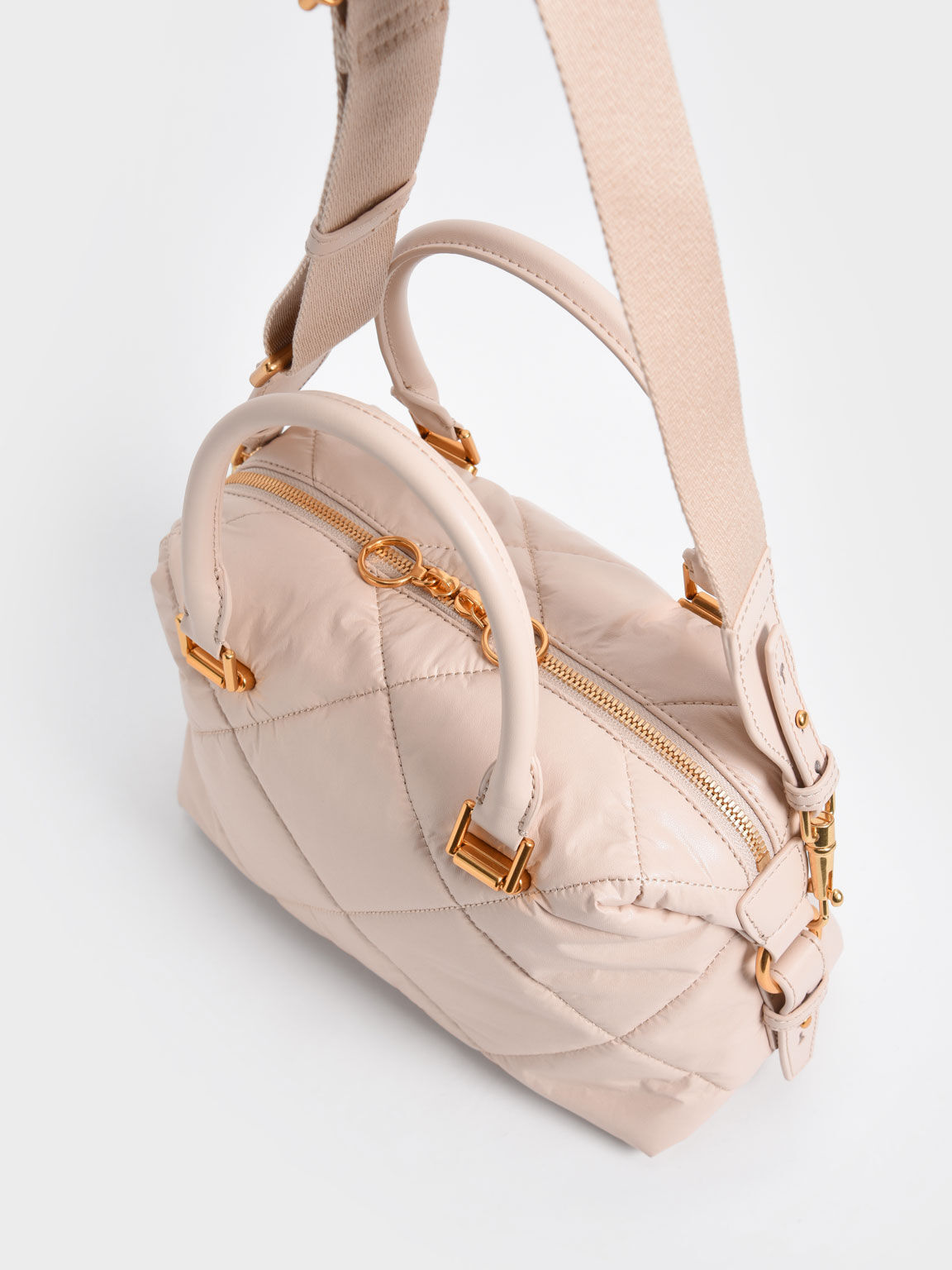 Light Pink Puffy Quilted Tote Bag CHARLES & KEITH TH