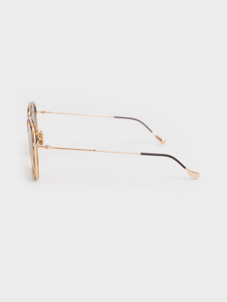 Recycled Acetate Wire-Frame Sunglasses, , hi-res