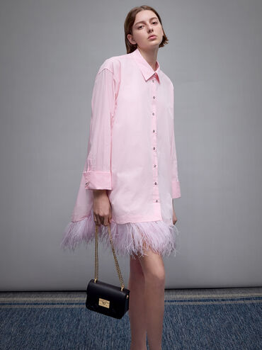 กระเป๋าถือสายโซ่ลายควิลท์ดีไซน์ที่ปิดแบบกด, สีดำ, hi-res