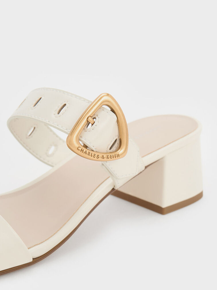 Sepphe Metallic Buckle Heeled Mules, , hi-res