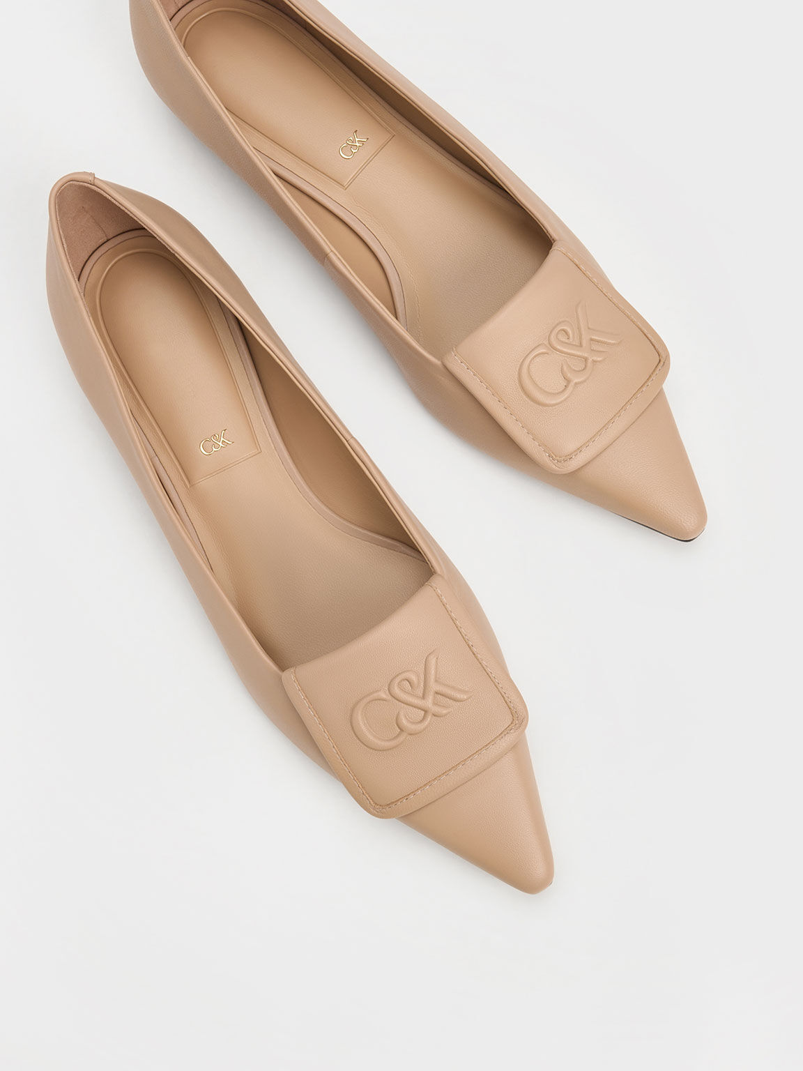 Pointed leather flats sale
