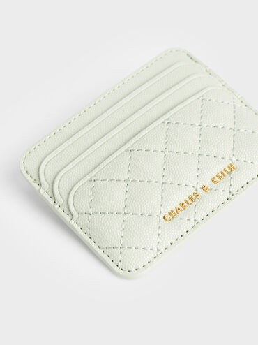 Quilted Card Holder, Mint Green, hi-res