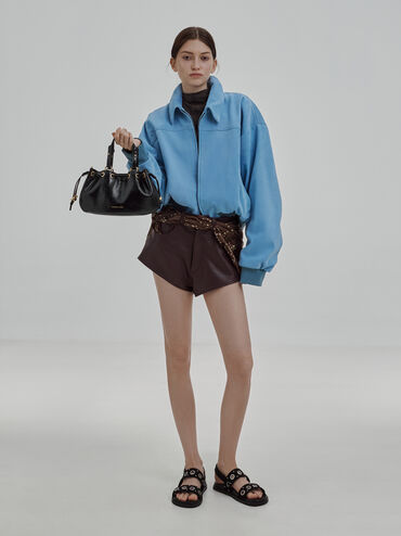 Mini Moxie Drawstring Bucket Bag, Black, hi-res