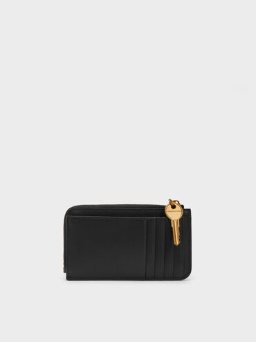 Lane Key Zip-Around Wallet, Black, hi-res
