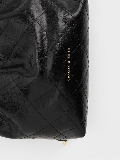กระเป๋าเป้สองฟังก์ชันดีไซน์สายโซ่รุ่น Duo, สีดำ, hi-res