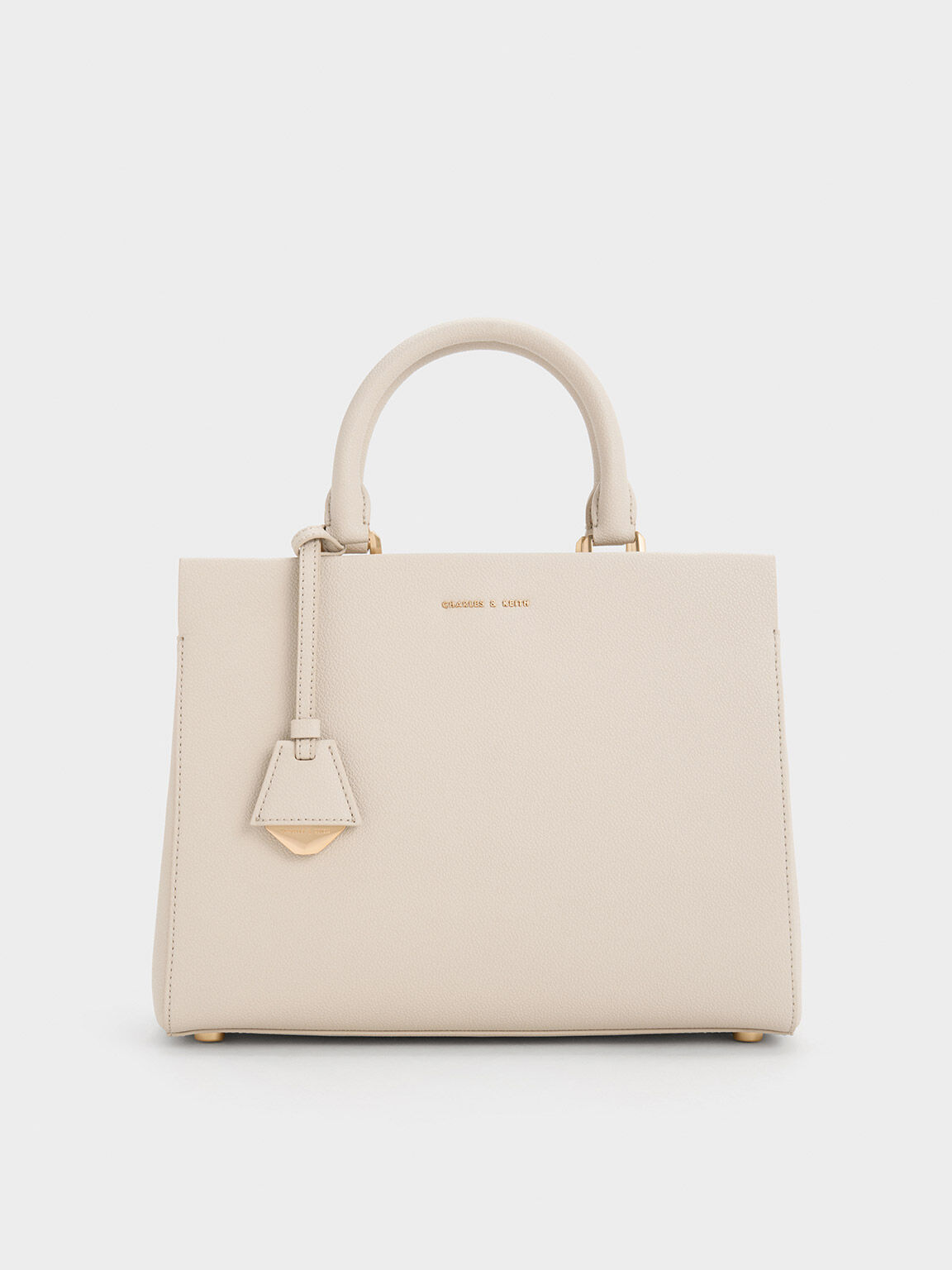 Ivory Mirabelle Structured Top Handle Bag CHARLES KEITH TH