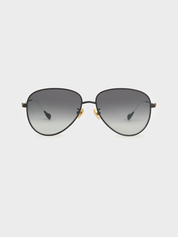 Aviator Sunglasses, Black, hi-res