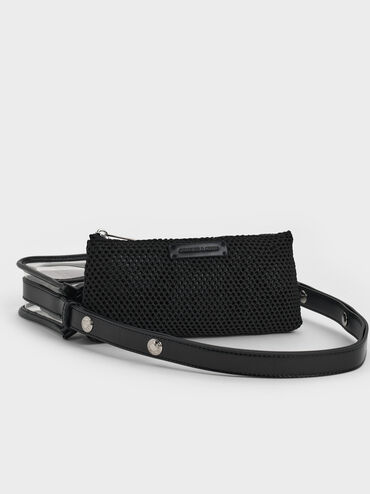 Norah See-Through Mesh Shoulder Bag, Clear, hi-res