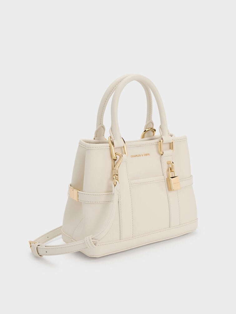 กระเป๋าโท้ทไซซ์มินิรุ่น Scottie, สีครีม, hi-res