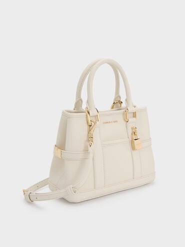 กระเป๋าโท้ทไซซ์มินิรุ่น Scottie, สีครีม, hi-res