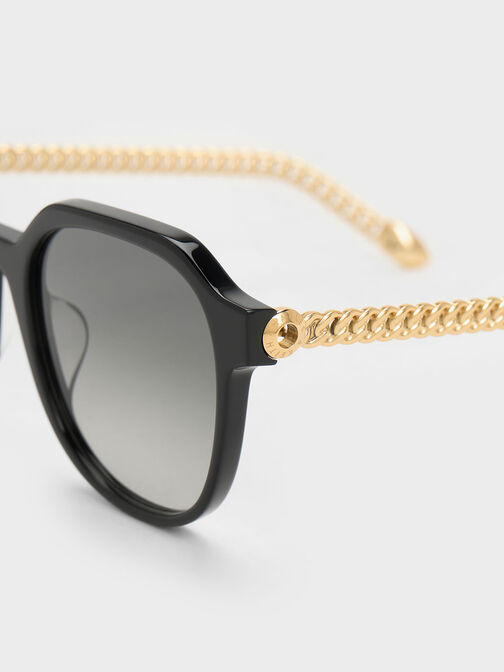 Recycled Acetate Chain-Link Sunglasses, , hi-res