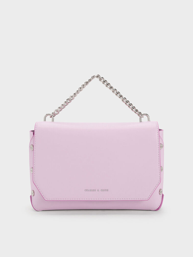 Metallic Accent Front Flap Bag, , hi-res