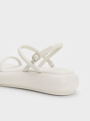 Keiko Padded Flatform Sandals, สีชอล์ค, hi-res