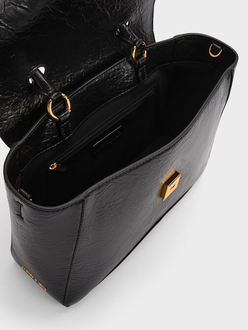 Arley Scarf-Wrapped Top Handle Bag, , hi-res