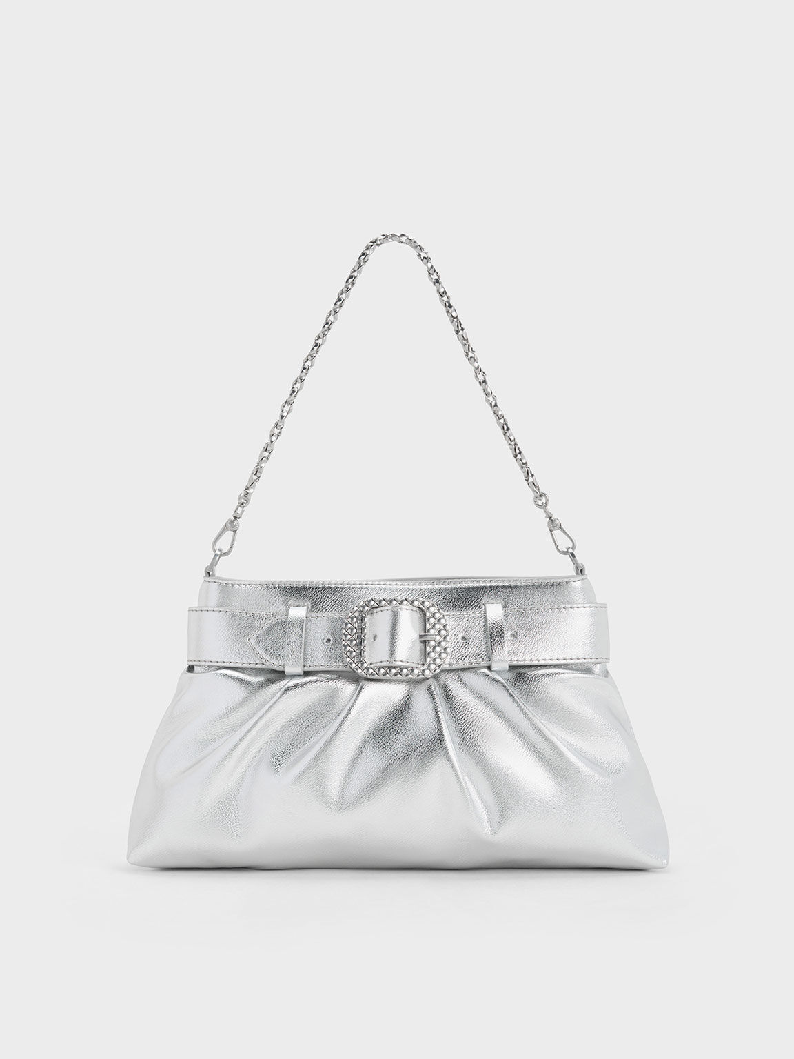 Silver over the shoulder bag hotsell