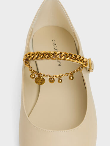 Double-Chain Charm Mary Jane Flats, Chalk, hi-res