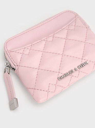 Duo Quilted Card Holder, Cotton Candy Pink, hi-res