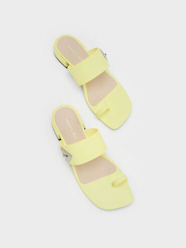 Trice Metallic Accent Toe-Ring Sandals, Lime, hi-res