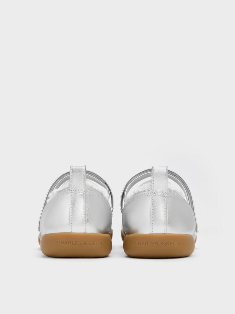 Louise Lace-Trim Mary Jane Sneakers, Silver, hi-res