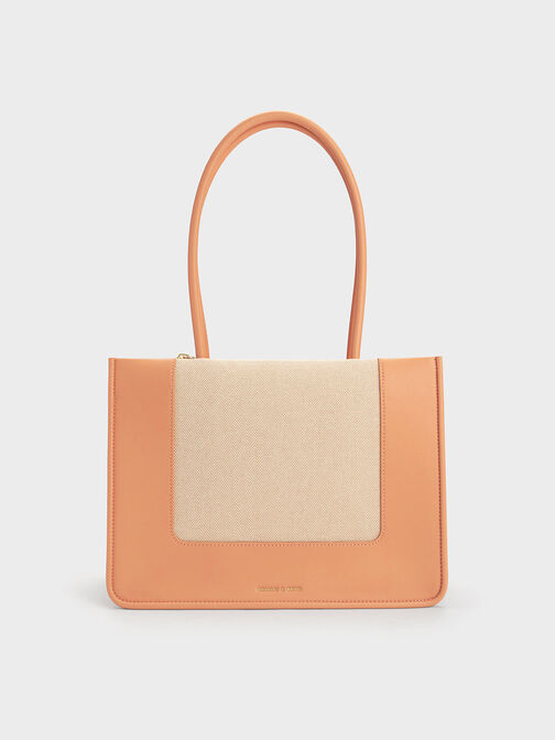 Daylla Canvas Tote Bag, สีส้ม, hi-res