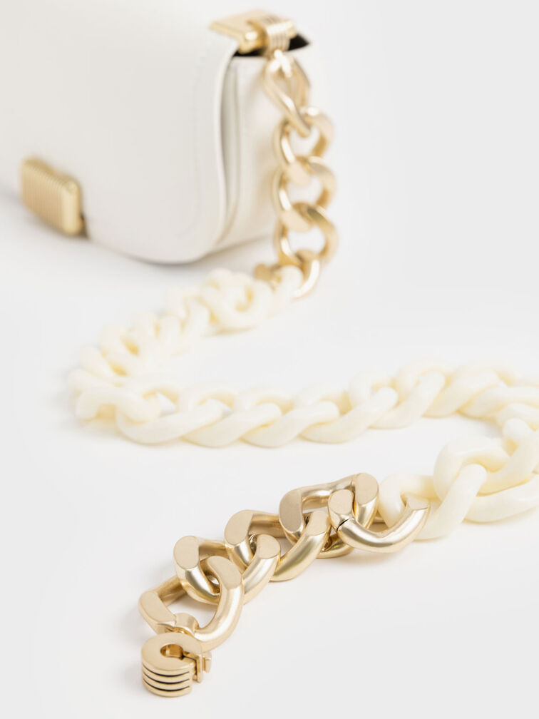 Sonnet Two-Tone Chain Handle Shoulder Bag, , hi-res
