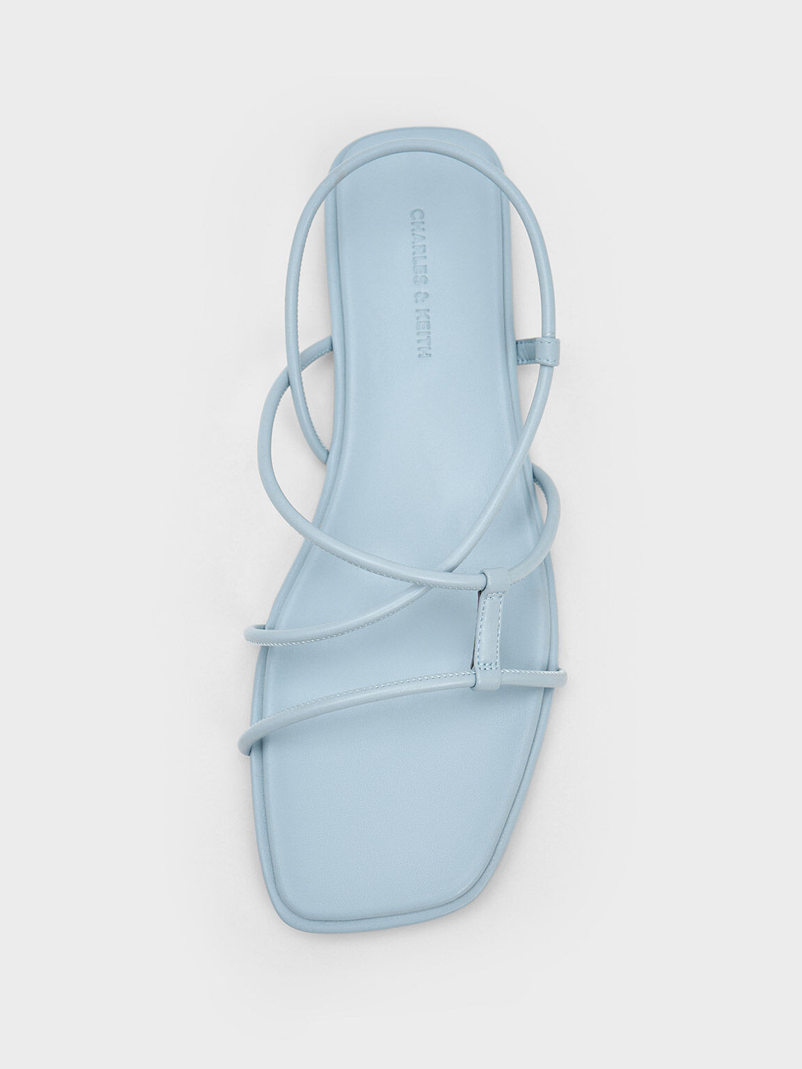 Light Blue Square Toe Strappy Sandals CHARLES KEITH TH