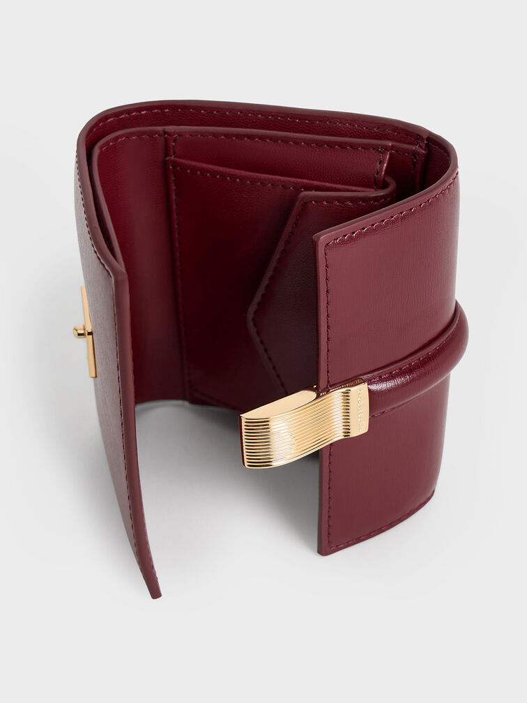 Wisteria Metallic-Accent Wallet, Burgundy, hi-res