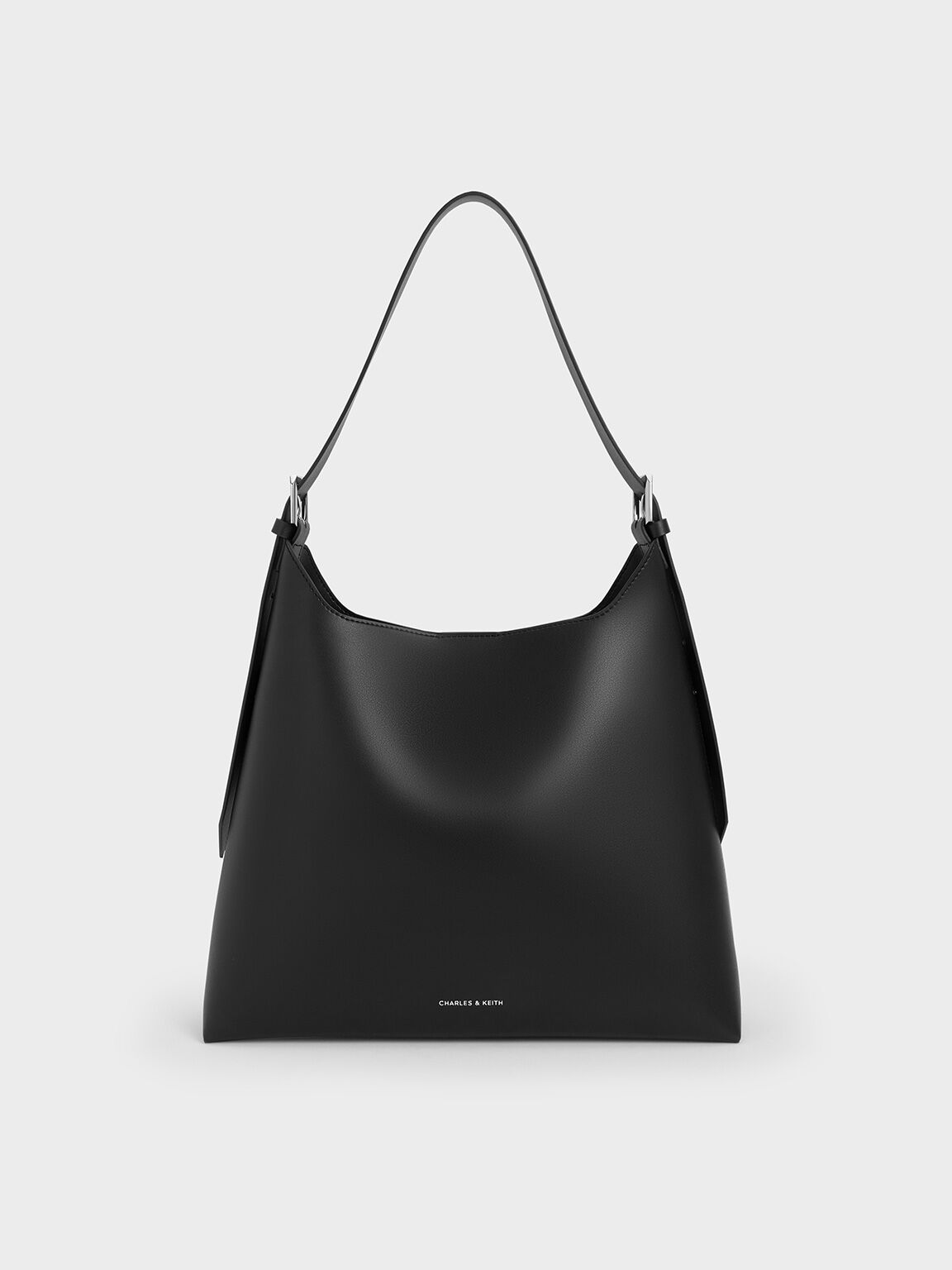Noir Hertha Trapeze Slouchy Hobo Bag CHARLES KEITH TH