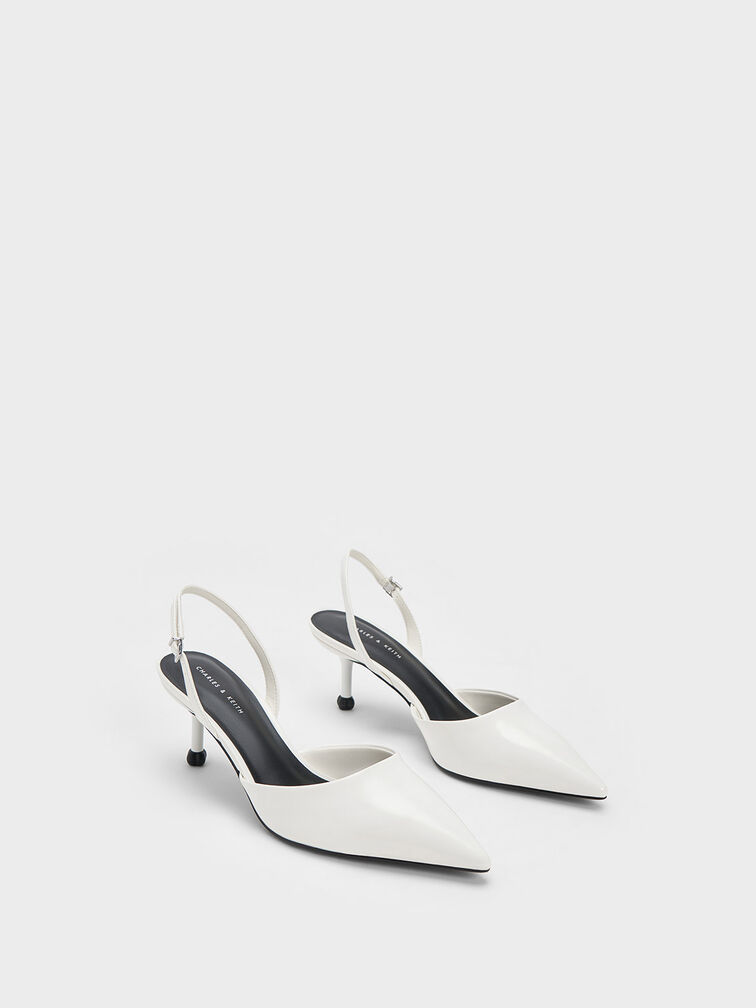 Sculptural Heel Slingback Pumps, , hi-res