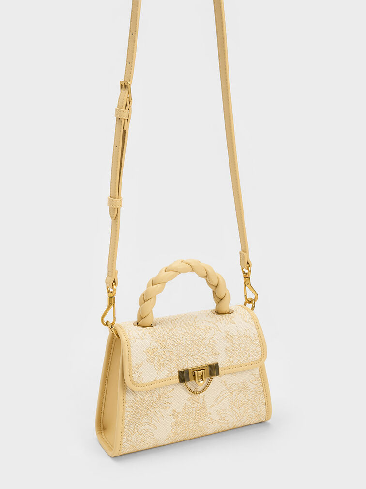 Floral Illustrated Trapeze Bag, , hi-res