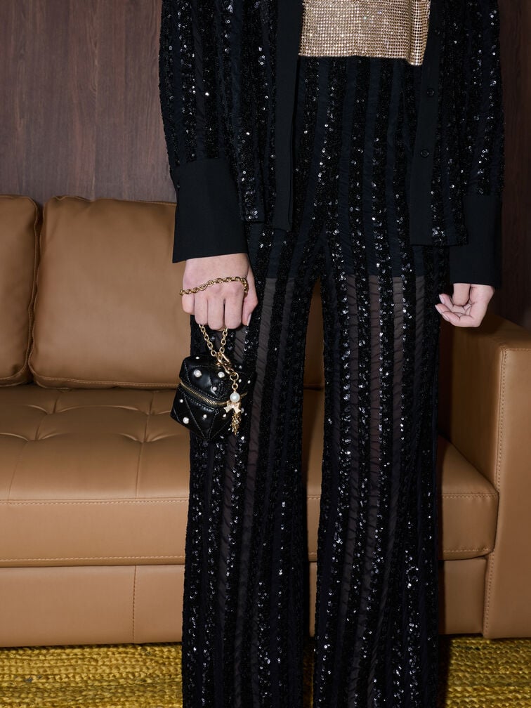 ชาร์มเกล็ดหิมะประดับคริสตัลและไข่มุกรุ่น Arrietty, สีทอง, hi-res