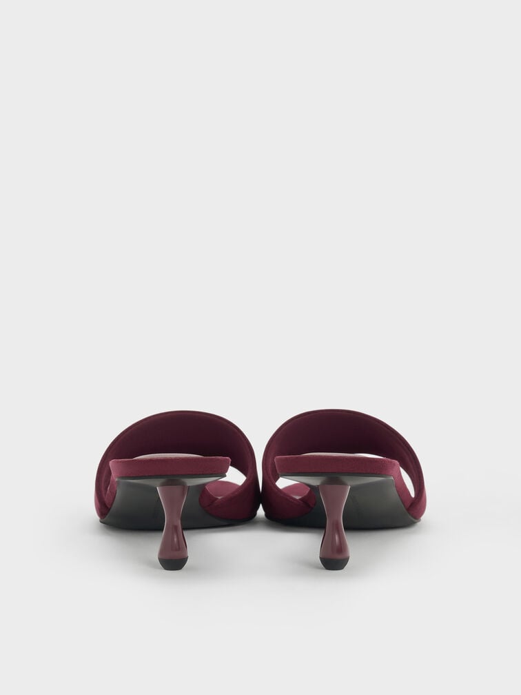 รองเท้าส้นสูงแบบเปิดส้นวัสดุหนังกลับเทียมรุ่น Ruthie, สีเบอร์กันดี, hi-res