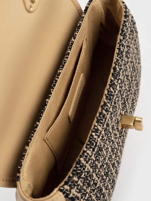 Aubrielle Tweed Panelled Crossbody Bag, , hi-res
