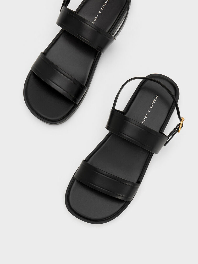 Buckled Double Strap Sandals, , hi-res