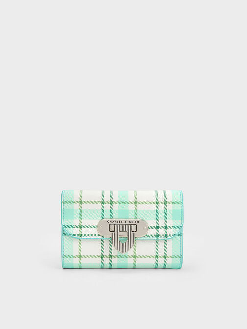 Alcott Push-Lock Checkered Wallet, , hi-res