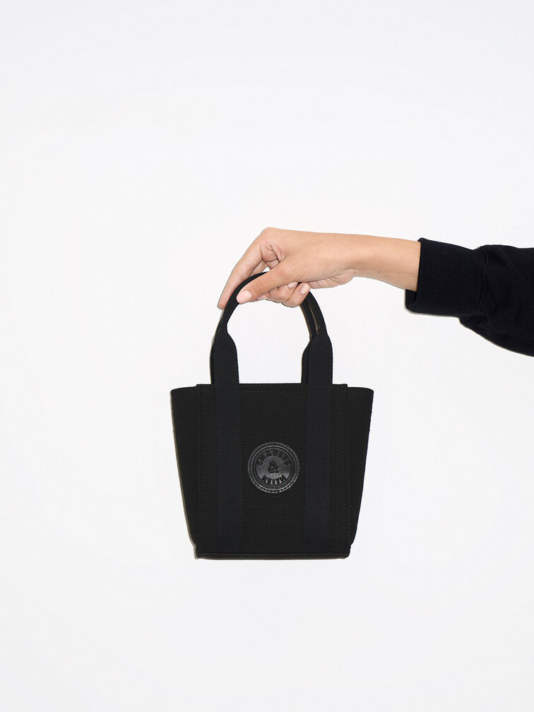 Mini Kay Canvas Tote Bag, Black, hi-res