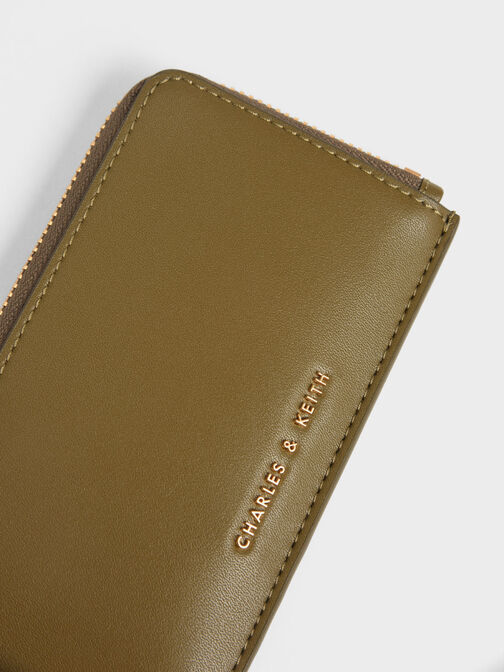 Zip-Around Mini Wallet, Olive, hi-res