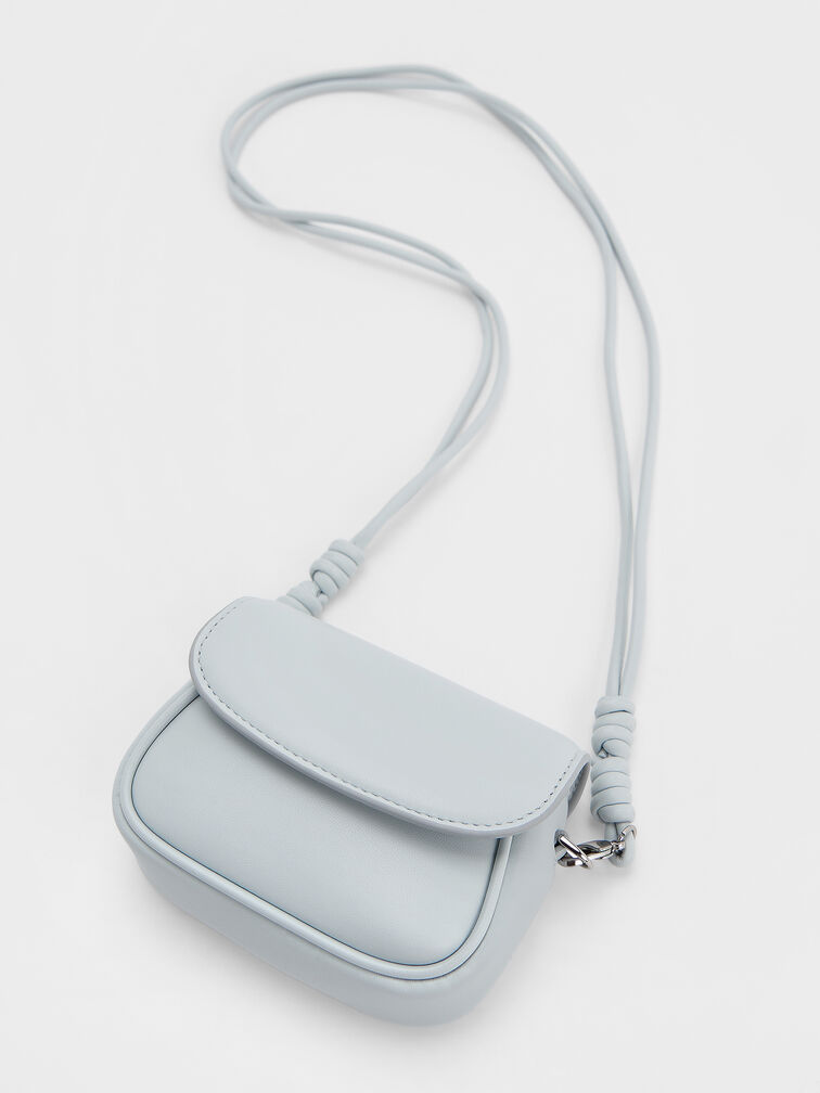 กระเป๋าคล้องข้อมือดีไซน์สายแบบผูกปมรุ่น Sammie, สีซีซอลต์บลู, hi-res
