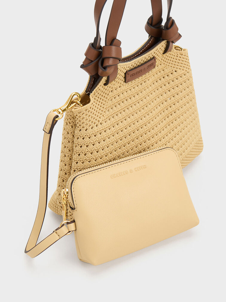 Ida Knotted Handle Knitted Tote Bag, , hi-res