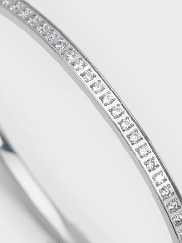 กำไลข้อมือประดับคริสตัลรุ่น Hermione, สีเงิน, hi-res