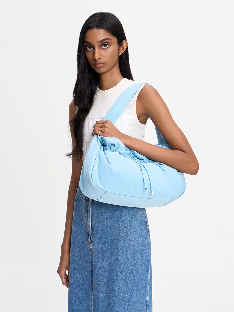 Ruched Hobo Bag, , hi-res