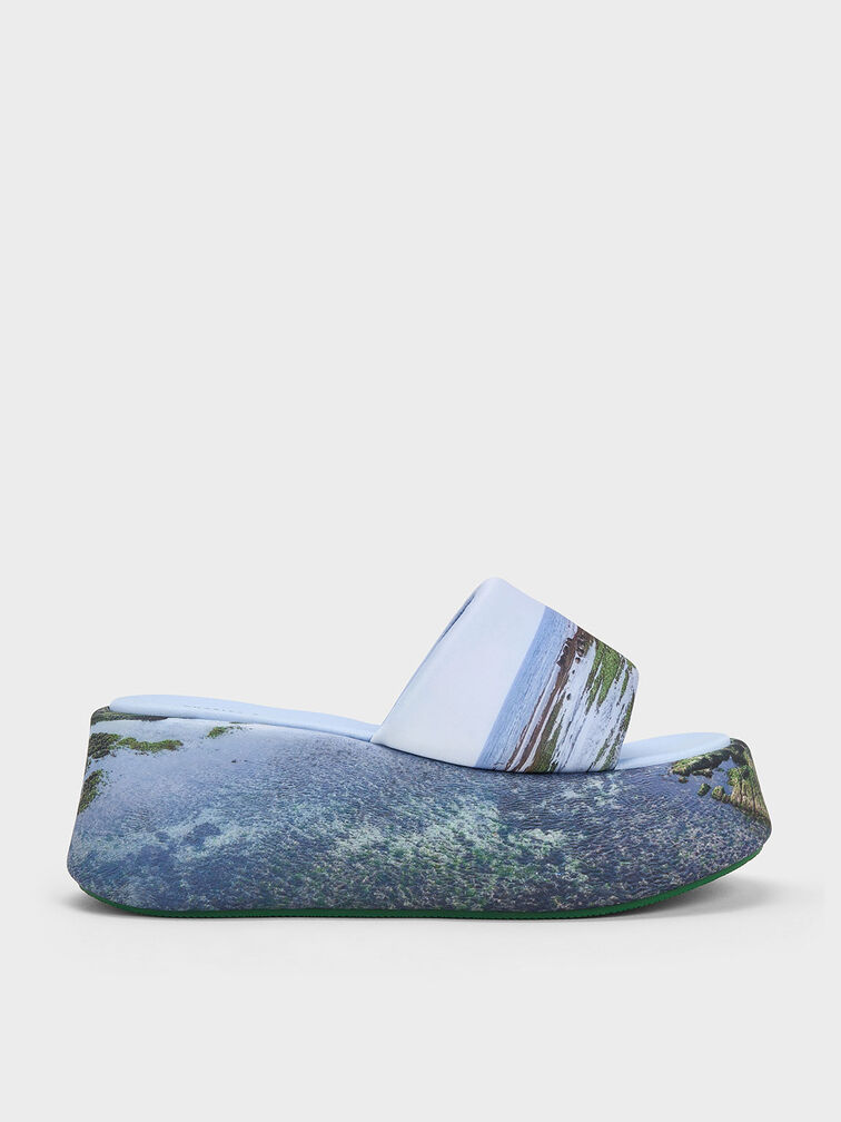 Constance Printed Flatform Sandals, , hi-res
