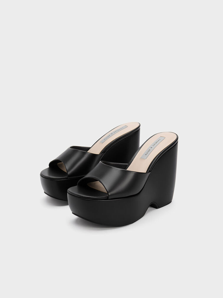 Chunky Platform Wedge Mules, , hi-res