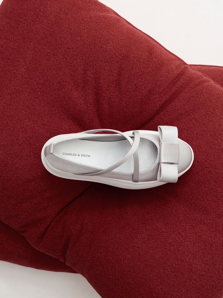 Brantley Recycled Polyester Platform Mary Janes, Grey, hi-res