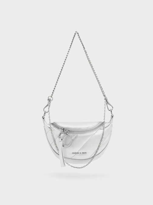 Philomena Crinkle-Effect Half-Moon Crossbody Bag, , hi-res