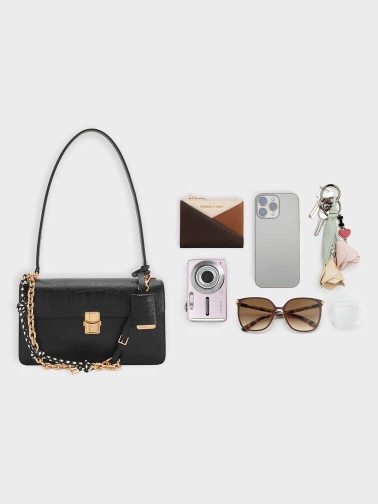 Acelynn Rope-Chain Shoulder Bag, Black, hi-res