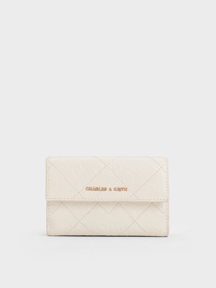 Duo Quilted Fold-Over Wallet, Cream, hi-res