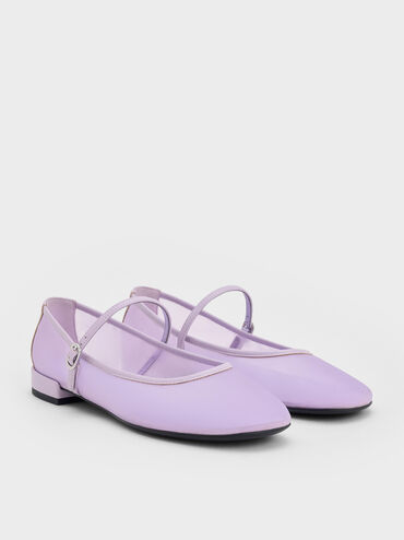 Gertrude Mesh Mary Jane Flats, Lilac, hi-res