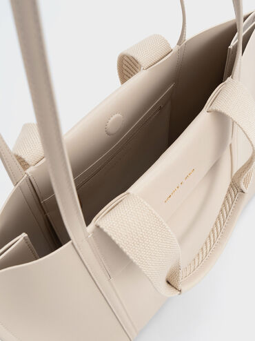 Shalia Tote Bag, สีเบจ, hi-res